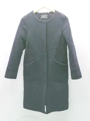 ◇ UNITED ARROWS green label relaxing ノーカラー カジュアル シンプル 長袖 コート サイズ38 ネイビー レディース E  【1304120016040】