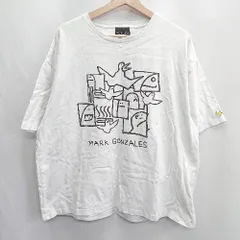 ◇ ⊂ Φ Mark Gonzales マーク・ゴンザレス 半袖 Tシャツ サイズM オフホワイト メンズ E  【1502030036923】
