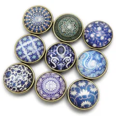 【新着商品】(Eセット・9個) ハンドメイド レザークラフト 633型 18mm 飾りボタン バネホック