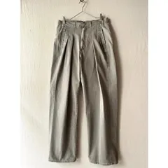 【Original Remake】USA製 80s Polo Ralph Lauren ワイド ツータック パンツ / コットン グレージュ チノパン ビンテージ 90s P5-07051