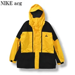 【希少】 90sヴィンテージ ナイキ NIKE acg  Storm-Fit Mountain Jacket ストームフィット ナイロン マウンテン ジャケット パーカー フーディー M マスタードイエロー x ブラック メンズ