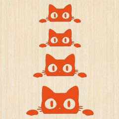 ウォールステッカー 猫 ペット 黒猫 ネコ cat シール p082902