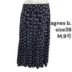 ◇アニエス ベー agnes b. スカート ロング 花柄 ドット ブラック 38、M、9号 レディース S5T143のサムネイル