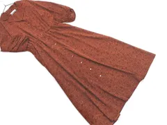 green label relaxing グリーンレーベルリラクシング ユナイテッドアローズ 花柄 オープンカラー シャツ ワンピース 茶 ■◇ レディース