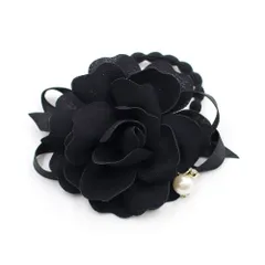 ☆ ブラック ☆ FREE ☆ ロココポニーテール(3color) ヘアゴム キッズ おしゃれ お花 フラワー パール 10002926 ロココポニーテール 大きめ 女の子 大人っぽい 卒園式 入学式 卒業式 結婚式 発表会 かわいい オシャレ 可愛い