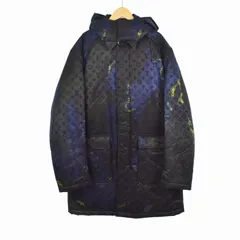 ルイヴィトン LOUIS VUITTON 21AW パデッド モノグラム タイダイ キルティング ロング ステンカラーコート 中綿 フード 50 紺 ネイビー 1A8XAT ■GY18のサムネイル