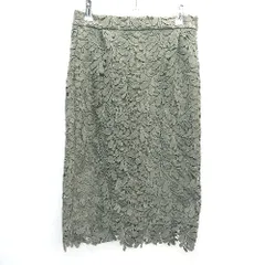 ◇ ナノユニバース 膝丈 タイト スカート サイズ38 ブラックグリーン系 レディース E  【1405140019421】
