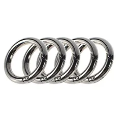 新品 キーホルダー キーリング カラビナ ニッケル 【セイヤインターナショナル】丸型 5個セット