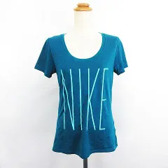 ナイキ NIKE Tシャツ カットソー 半袖 ラウンドネック DRI-FIT ロゴ L ブルー スポーツウェア ※EKM