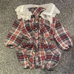 リメイク　女児・チェック柄ワンピース