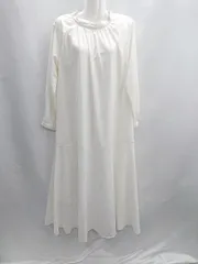 ◇ Θ タグなし シアー素材 裏地あり 長袖 ロング丈 ワンピース サイズ タグなし ホワイト系 レディース E  【1502030049305】
