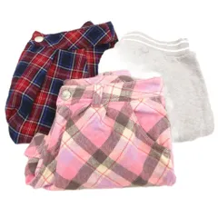 メゾピアノ mezzo piano 3点セット スカート キュロット ショートパンツ チェック柄 L LL ピンク グレー 赤 レッド /AE ■ECT