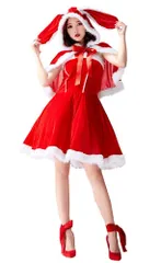 コスチューム コスプレ レディース 可愛い サンタコス サンタクロース コスチューム ウサギ耳付き サンタ 仮装 ウサギ コスプレ 衣装 クリスマス ワンピース コスプレ cosplay コス 女性 レディース セクシー [GenericBrands] 可愛い