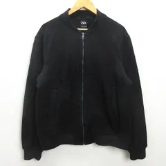 H■ザラ/ZARA スエード調 ボンバージャケット ブルゾン【XL】黒/MENS■67【中古】