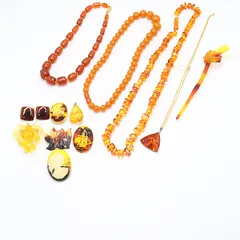 正規まとめ 12点 べっ甲 ネックレス/イヤリング/ブローチ等 アクセサリー メンズ/レディース 大量セット  2000000 NSK SMZ