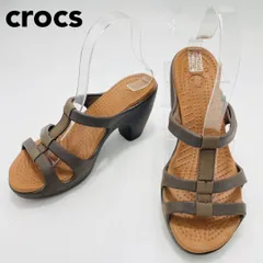 美品✨クロックス　サイプラス　ミュール　サンダル ヒール　茶　W8 未使用級 激レア】クロックス サンダル サイプラス ハイヒール ミュール