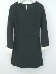 ◇ ZARA BASIC ノーカラー 長袖 ミニ フレア ワンピース サイズ EUR S USA S MEX 26 ブラック レディース P  【中古】 【1305240013353】