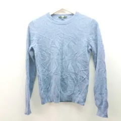 ◇ UNIQLO ユニクロ クルーネック ケーブル 起毛 ストレッチ 秋冬物 オシャレ 長袖 ニット サイズM ブルー レディース E  【1310130003109】