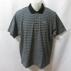 古着 メンズM adidas/アディダス ポロシャツ 半袖 カジュアル 普段着 ホワイト/ブラック/ブルー/ボーダー柄 584224 fg4548