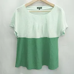 ◇ ⊂ Φ INDIVI インディヴィ 半袖 カットソー サイズ38 グリーン系 レディース E  【1502060034081】