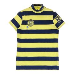 サイズ：1 PEARLY GATES パーリーゲイツ  ハイネック 半袖Tシャツ ボーダー柄 イエロー系 [240101405281]# ゴルフウェア レディース ストスト