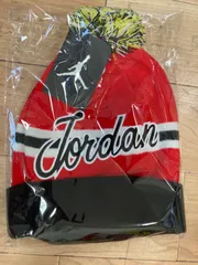 ☆【希少品】マイケル ジョーダン ビーニー ニット ニットキャップ JORDAN 赤白黒 ボンボン 取外し可能 レッド×ブラック×ホワイト ボンボン付き 帽子 CAP B系 ストリート系 ダンス 衣装