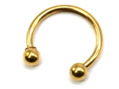 ボディピアス 16G サーキュラーバーベル ボールヘッド(ゴールド)(内径10mm) 【100】