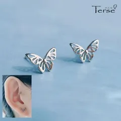 Terse  　蝶モチーフ　バタフライピアス　女性らしい透かしデザインが魅力的☆【昆虫】　デイリーにもオフィスにもシーンを選びません☆透明感あふれる可愛いアイテムで耳元をキュートに飾ってくれます☆春  sa0016as