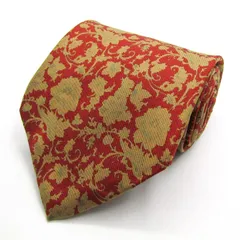 ジバンシィ ブランドネクタイ 総柄 花柄 リーフ柄 シルク イタリア製 PO メンズ レッド GIVENCHY 【中古】