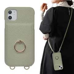 iPhone11ケース ショルダー カード収納 背面手帳型 リング付 スマホケース いphone11 ケース ショルダー ストラップ付き iPhone11ショルダーケース 落下防止 リング付き 肩掛け 斜め掛 首掛け 可愛 アイフォン11 ケース ショルダ 1