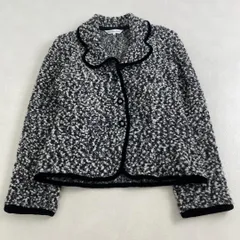 クリスチャンディオール ジャケット Dior ウールブレンドニットジャケット ロゴボタン ツイード調 モノトーン