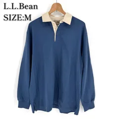 L.L.Bean エルエルビーン メンズ ラガーシャツ  ネイビー MED-REG Mサイズ ラグビー カットソー プルオーバー シンプル 無地
