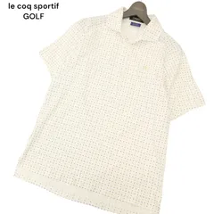 le coq sportif GOLF ルコック スポルティフ ゴルフ 春夏 半袖 ロゴ刺繍★ ドット総柄 ポロシャツ Sz.L　メンズ