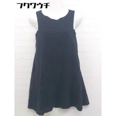 ◇ ADAM ET ROPE アダムエロペ バックジップ 刺繍 ノースリーブ 膝丈 ワンピース サイズ38 ネイビー レディース  【中古】 【1108270000306】