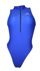 SWIMHXBY 競泳水着 レディース 青 フロントジップ ウォーターポロ S-7XL