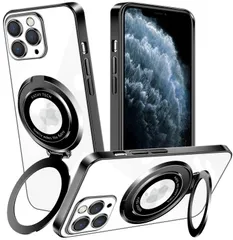 【数量限定】Pro Max 用 ケース クリア 11 MagSafe対応 アイフォン11ProMax カバー 縦横両対応 多機能一体スタンド 透明 TPU 耐衝撃 iPhone 薄型 軽量 レンズ保護 ワイヤレス充電対応 iphone11pro max スマホ