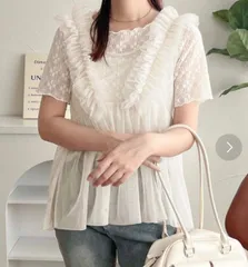 美品　2wayチュールフリルトップス　オフホワイト　フリーサイズ　apres jour clair