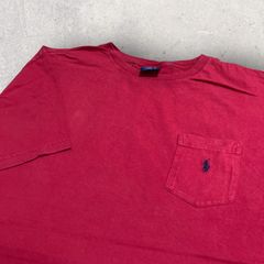 US古着 Polo ポロ ラルフローレン Ralph Lauren 胸ポケット Tシャツ XL レッド