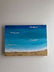一日の疲れをリセットしたい方へ 深呼吸する海 海アート 45×22cm