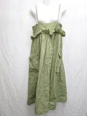 ◇ ⊂ w closet ダブルクローゼット ロング丈 キャミ ワンピース サイズF グリーン レディース P  【1410230029624】