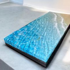 <レジン厚盛り傾斜ボード フエダイの泳ぐ海> N011超立体  沖縄の海 レジンアートボード　美ら海　オーシャンアート