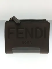 FENDI コンパクトウォレット 2つ折り財布 レザー グレー ベージュ メンズ 8M0447