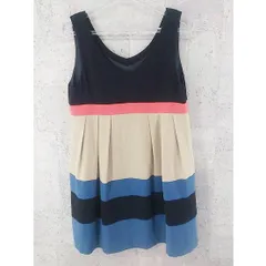 ◇ maitresse メトリーゼ ノースリーブ ミニ ワンピース サイズ9 ブラック ブルー系 ベージュ系 オレンジ系 レディース  【1002796585791】