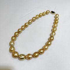 Ｂグレード 白蝶真珠ナチュラルゴールデンパールネックレス