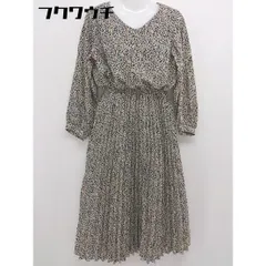 ◇ Every very nice claup 花柄　ウエストゴム 長袖 膝下丈 ワンピース サイズF アイボリー　マルチ レディース  【中古】 【1107160001744】
