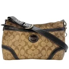 COACH コーチ クロスボディバッグ ショルダーバッグ シグネチャー 肩掛け 斜め掛け レザー ベージュ