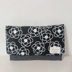 花柄カメリア(黒)のマルチケース★母子手帳ケース  お薬手帳ケース  通帳ケース  大人可愛い