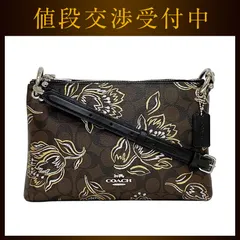 コーチ ショルダーバッグ ブラウン ブラック シグネチャー F77982