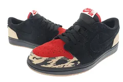 ナイキ NIKE ×SoleFly ソールフライ AIR JORDAN 1 LOW OG SP Black and Sport Red エア ジョーダン 1 ロー ブラック アンド スポーツ レッド DN3400-001 24.5 黒 赤▲■241006