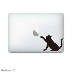 【全機種対応】MacBookステッカー スキンシール 黒猫2 blackcat2